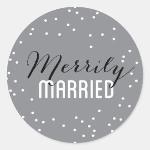 Sticker Rond Merrily Marié Couple Holiday