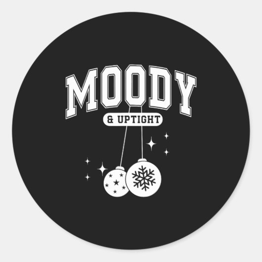 Sticker Rond Merry & Bright Moody & Uptight Matching Co (Devant)