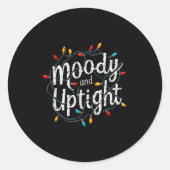 Sticker Rond Merry & Bright Moody & Uptight Matching Co (Devant)