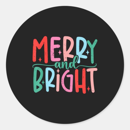 Sticker Rond Merry & Bright Moody & Uptight Matching Co (Devant)