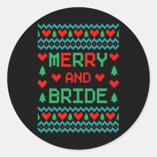 Sticker Rond Merry And Bride Enterrement de Vie de Jeune Fille