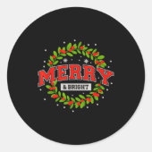 Sticker Rond Merry And Christmas Bright Moody And Uptight Match (Devant)