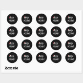 Sticker Rond Merry And Pregnant Santa Hat Xmas Pregnancy Announ (Feuille)