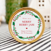 Sticker Rond Merry Berry Custom Holiday Jam Label