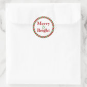 Sticker Rond Merry & Bright Christmas Enveloppe Phoques (Sac)