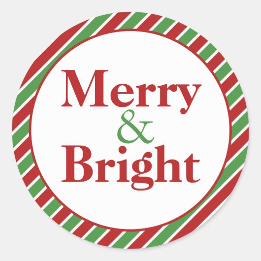 Sticker Rond Merry & Bright Christmas Enveloppe Phoques (Devant)