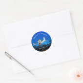 Sticker Rond Merry Bright Nubble Christmas Lighthouse (Enveloppe)
