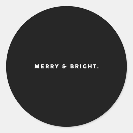 Sticker Rond Merry Bright Xmas Funny Christmas Subtle Minimal H (Devant)