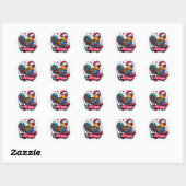 Sticker Rond Merry Chickenmas (Feuille)