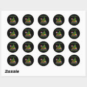 Sticker Rond Merry Chrismukkah Happy Hanukkah Ugly Sweater Fami (Feuille)