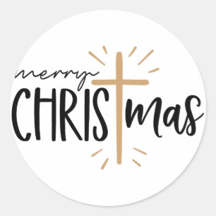 Sticker Rond Merry Christmas