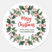 Sticker Rond Merry Christmas (Devant)