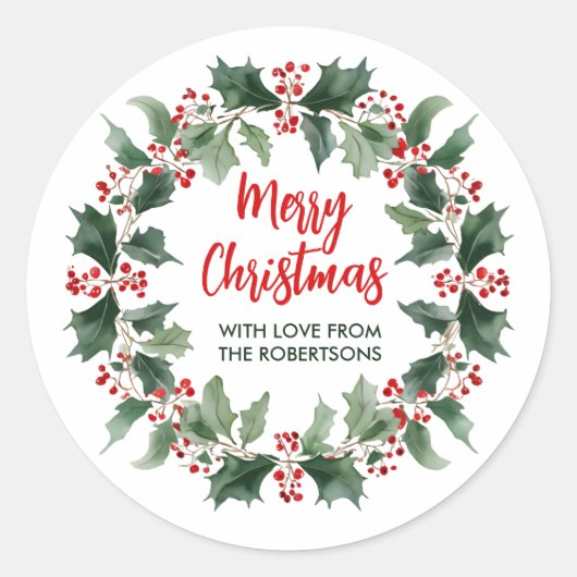 Sticker Rond Merry Christmas (Devant)