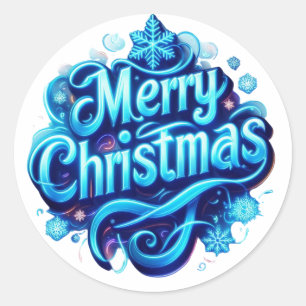 STICKER ROND MERRY CHRISTMAS