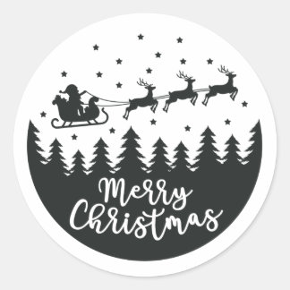 Sticker Rond Merry Christmas
