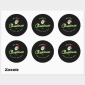 Sticker Rond Merry Christmas and Happy New Year (Feuille)