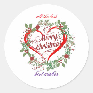 Sticker Rond Merry christmas best  wishes