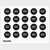 Sticker Rond Merry Christmas Buffalo Black And White  (Feuille)