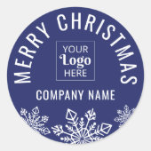 Sticker Rond Merry Christmas Business Logo Nom de l'entreprise  (Devant)