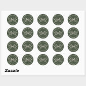 Sticker Rond Merry Christmas Chic Holiday Polka Dot Bow (Feuille)