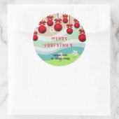 STICKER ROND MERRY CHRISTMAS ÉLÉGANT CHIC RETOUR ADRESSE FANCY (Sac)