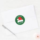 Sticker Rond Merry Christmas From Santa Claus Green Gift (Enveloppe)