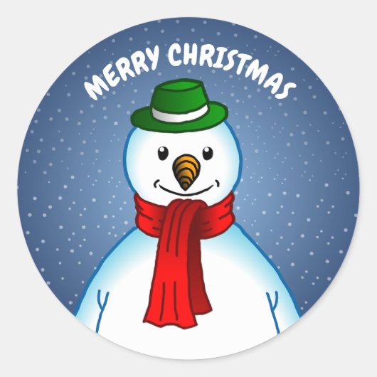 Sticker Rond Merry Christmas from The Snowman (Devant)