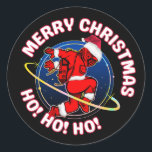 STICKER ROND MERRY CHRISTMAS FUNNY SPACE ASTRONAUT<br><div class="desc">JOYEZ NOËL AVEC ASTRONAUT ESPACE AMUSANT,  UN CADEAU PARFAIT POUR LES VACANCES.</div>