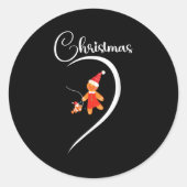 Sticker Rond Merry Christmas Gingerbread Fishing Lover Couple C (Devant)