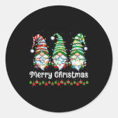 Sticker Rond Merry Christmas Gnomes Light Family Gnome Xmas Mat (Devant)
