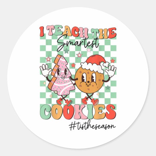 Sticker Rond Merry Christmas I Teach The Smartest Cookies Teach (Devant)