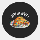 Sticker Rond Merry Christmas In French _ Croissant Joyeux Noel (Devant)