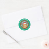 Sticker Rond Merry Christmas Joy Love Happiness Cute Cat (Enveloppe)