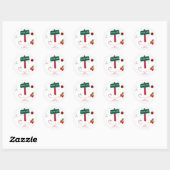 Sticker Rond Merry Christmas North Pole Santa Claus  (Feuille)