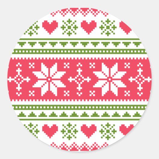 Sticker Rond Merry Christmas pattern 3 (Devant)
