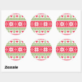 Sticker Rond Merry Christmas pattern 3 (Feuille)