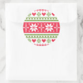 Sticker Rond Merry Christmas pattern 3 (Sac)