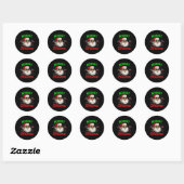 Sticker Rond Merry Christmas Retro Cool Santa Candy Cane Xmas M (Feuille)