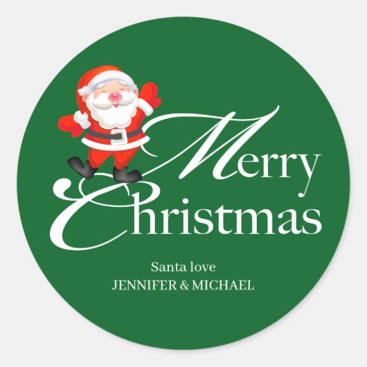 Sticker Rond Merry Christmas santa Love (Devant)