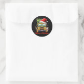 Sticker Rond Merry Christmas School Bus Driver X mas Snowman Re (Sac)