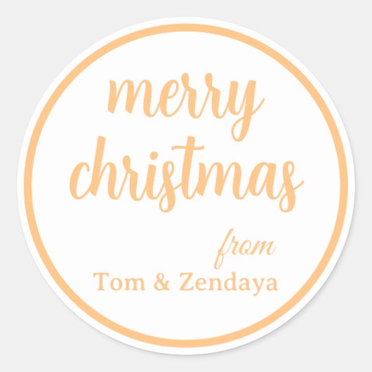Sticker Rond Merry Christmas Simple Stylish Modern Minimal Mono (Devant)