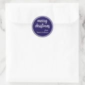 Sticker Rond Merry Christmas Simple Stylish Modern Minimal Mono (Sac)