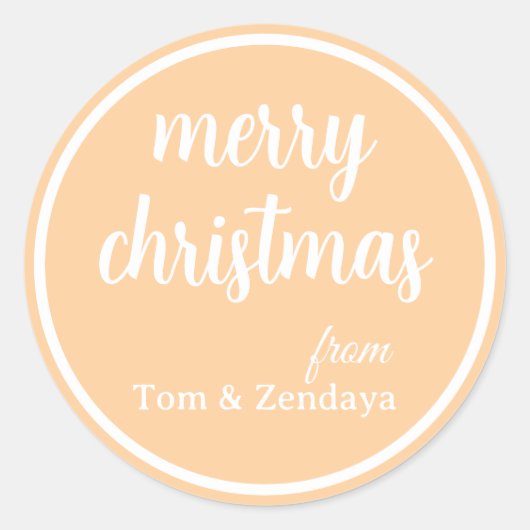 Sticker Rond Merry Christmas Simple Stylish Modern Minimal Mono (Devant)