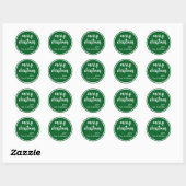 Sticker Rond Merry Christmas Simple Stylish Modern Minimal Mono (Feuille)