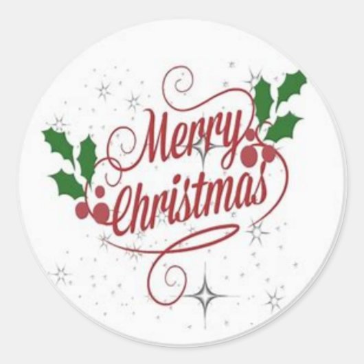 Sticker Rond Merry christmas stickervel (Devant)