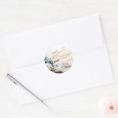 Sticker Rond Merry Christmas White Balls Snowflakes  (Enveloppe)