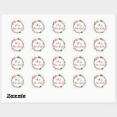 Sticker Rond Merry Christmas Wreath espagnol, Feliz Navidad (Feuille)