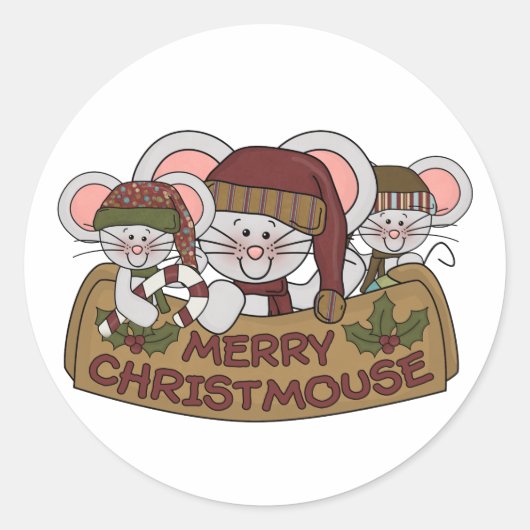 Sticker Rond Merry Christsouris (Devant)