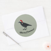Sticker Rond Merry Crowmas Crow de Noël (Enveloppe)
