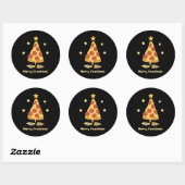 Sticker Rond Merry Crustmas - Pizza Christmas (Feuille)